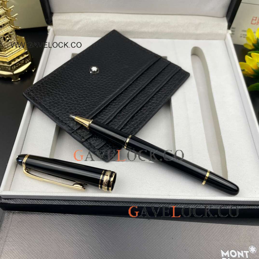 Buy Mont Blanc Meisterstuck Black Rollerball and Card holder Sets